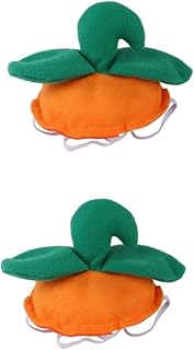 Abaodam 2 Pcs Headgear Halloween Decor Top Hat Costume Green Leaves Decor Dog Customes Halloween Dog Beanie Halloween Dog Cloth Pumpkin Shaped Cap Pumpkin Pet Hat Decorative Headdress Pet