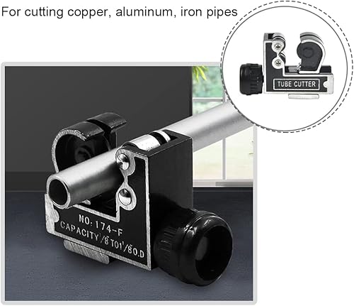Miniatura 2 de Mini herramienta de corte de tubos de acero, mini cortador de tubos de 18 a 1-18 pulgadas (0.118-1.102 in), cortador de tubos para aluminio de cobre