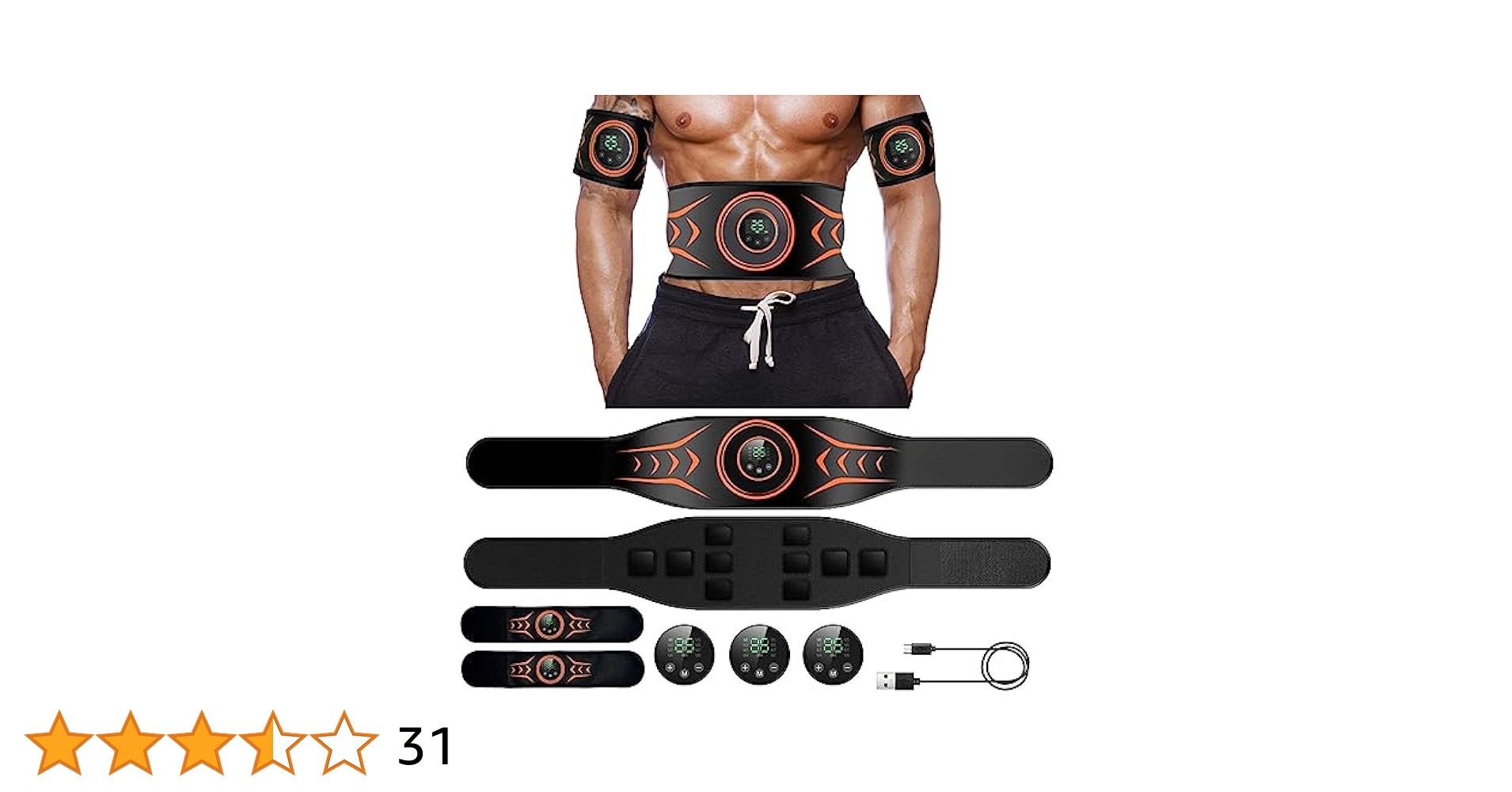 EMS腹筋トレーナー 3セット エイトパック 3点セット 腹筋 ポータブル フィットブート