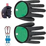 LZYKJGS 2 Stück wasserdichte Angelhandschuhe, Angelhandschuhe, Angelhandschuhe Raubfisch, mit Anti Schnitt und Magnetverschluss, für Den Sicheren Umgang mit Hecht, Wels, Zander