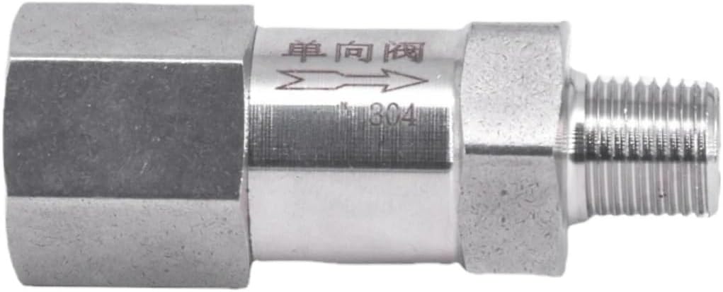 1/8" 1/4" 3/8" 1/2" 3/4" 1" BSP NPT Female Male One Way Check Valve Non-return Inline 304 Stainless Steel Water Gas Steam Oil(3/4",Female To Male NPT)
