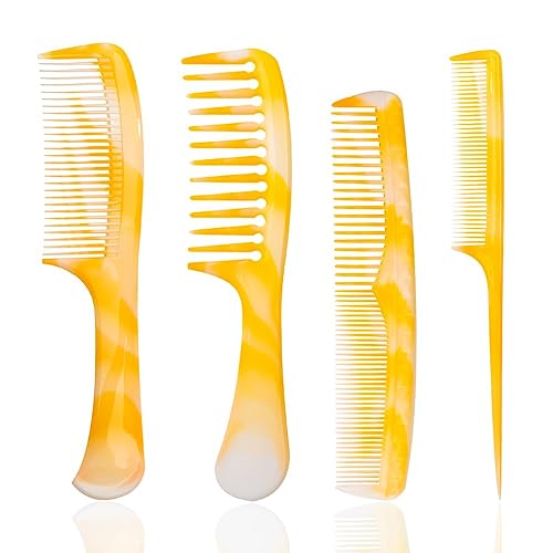 Miniatura 7 de Juego de peine de pelo rosa, diente ancho, diente fino, cola de rata y peine doble para mujeres y hombres