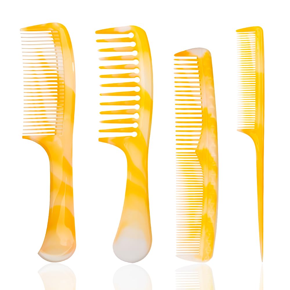 Amazon.com : FHALLYNN Yellow Hair Styling Combs Set - Wide  display picture 2