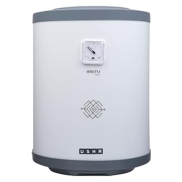 Usha Misty Pro 25 Litre 5 Star Storage Water Heater (Twinkling Grey), Wall Mounting