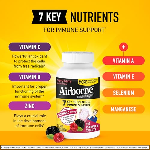 image for Airborne Vitamin C 1000mg (per Serving) - Very Berry Chewable Tablets 