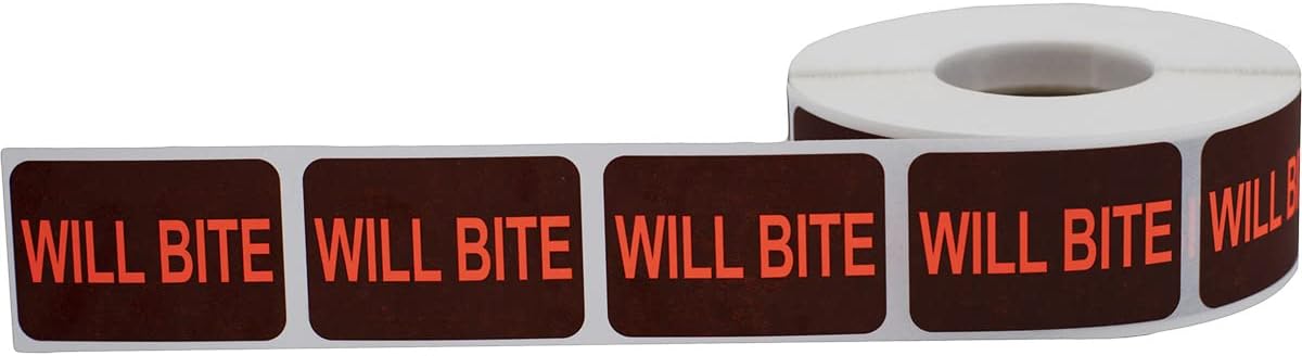 Will Bite Veterinary Labels 1 x 1.5 Inch 500 Total Stickers