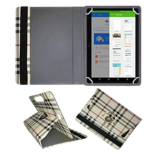 Image of Fastway Rotating Leather Flip Stand Case Cover for DOMO Slate SL36 OS9 SC 10.1-Inch Tablet (Cream)