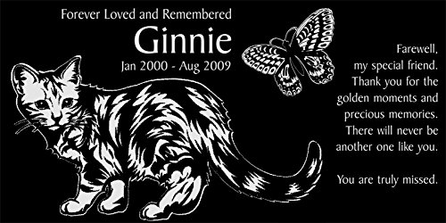 Lazzari Collections Personalized Tiger Cat with Butterfly Pet Memorial 12