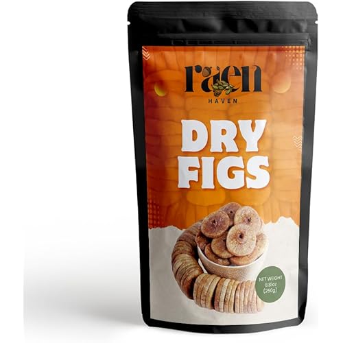 Raen Haven Dry Figs (Anjeer) | Naturally Sweet & Nutritious | Rich in Iron & Calcium | Fat-Free & Cholesterol-Free | High in Dietary Fiber | 100% Natural and Organic | 8.81 oz