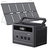 Solar Generator with Panels Included, 1200W Surge Portable Power Station 576Wh LiFePO4 Battery, 100W USB-C with AC Outlet for Emergency, Hurricane, Camping, RV Off-Grid Power