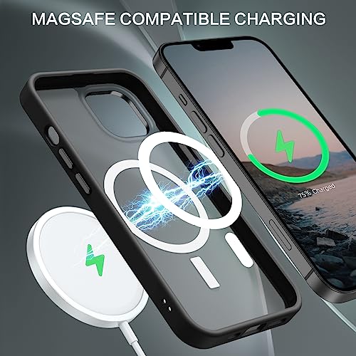 BENTOBEN Case for iPhone 14, [Compatible with MagSafe] Slim Fit Translucent Matte Anti Slip Shockproof Women Men Girls Boys Protective Case Cover for iPhone 14 6.1", Black by BENTOBEN - Image 4