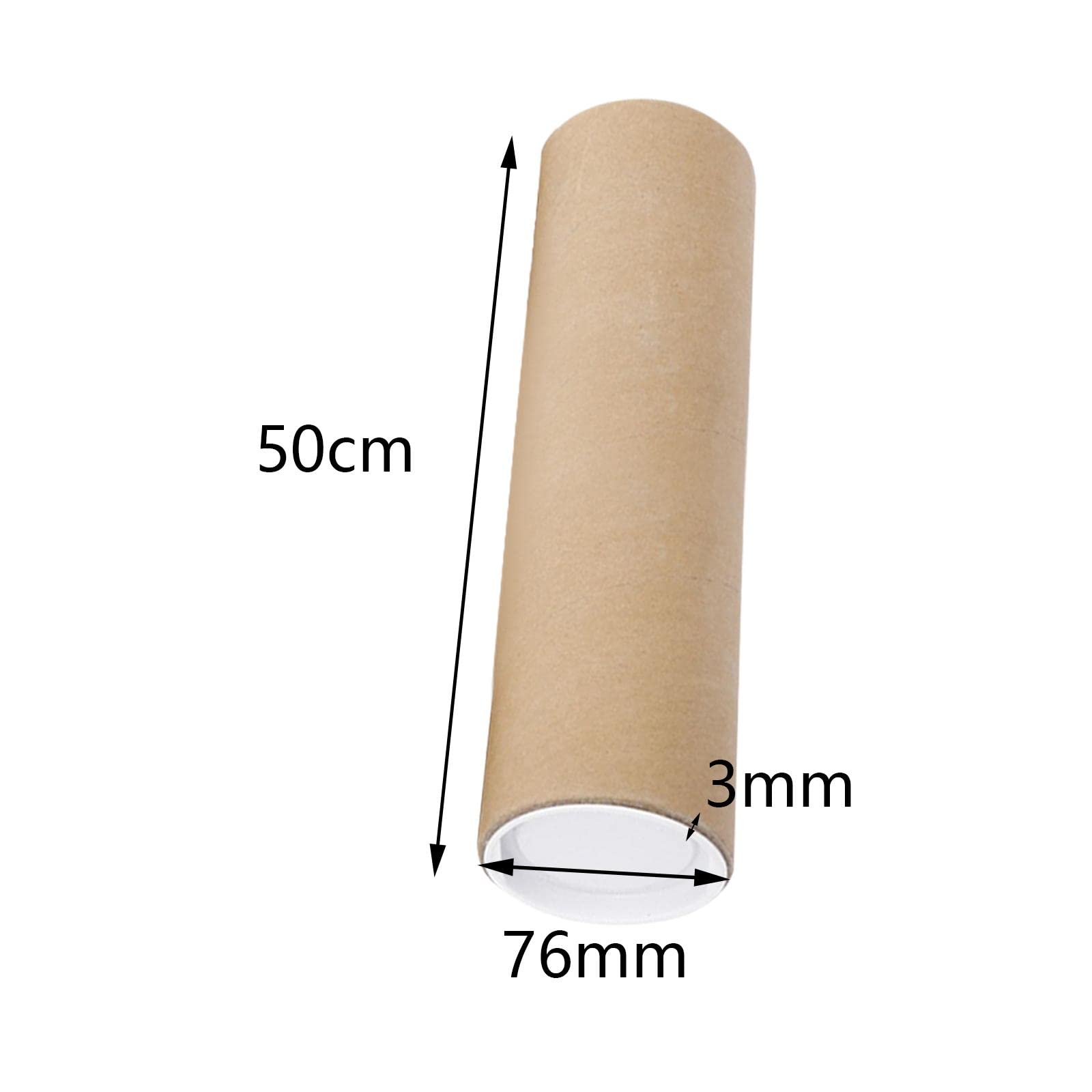 Tubes d'expédition en carton 50 cm avec bouchons pour peintures et stockage