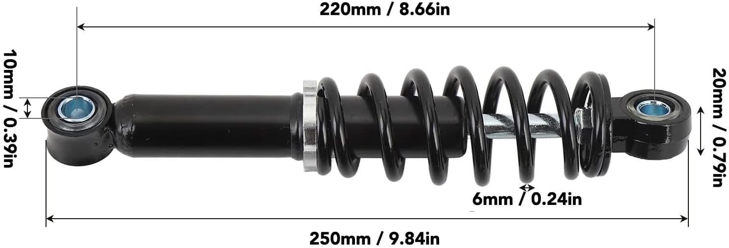 ステアリング スタビライザー 電動サイクリング、ATV、ダートバイク用リアショックアブソーバー 高硬度鋼合金製 220mmリアショッ