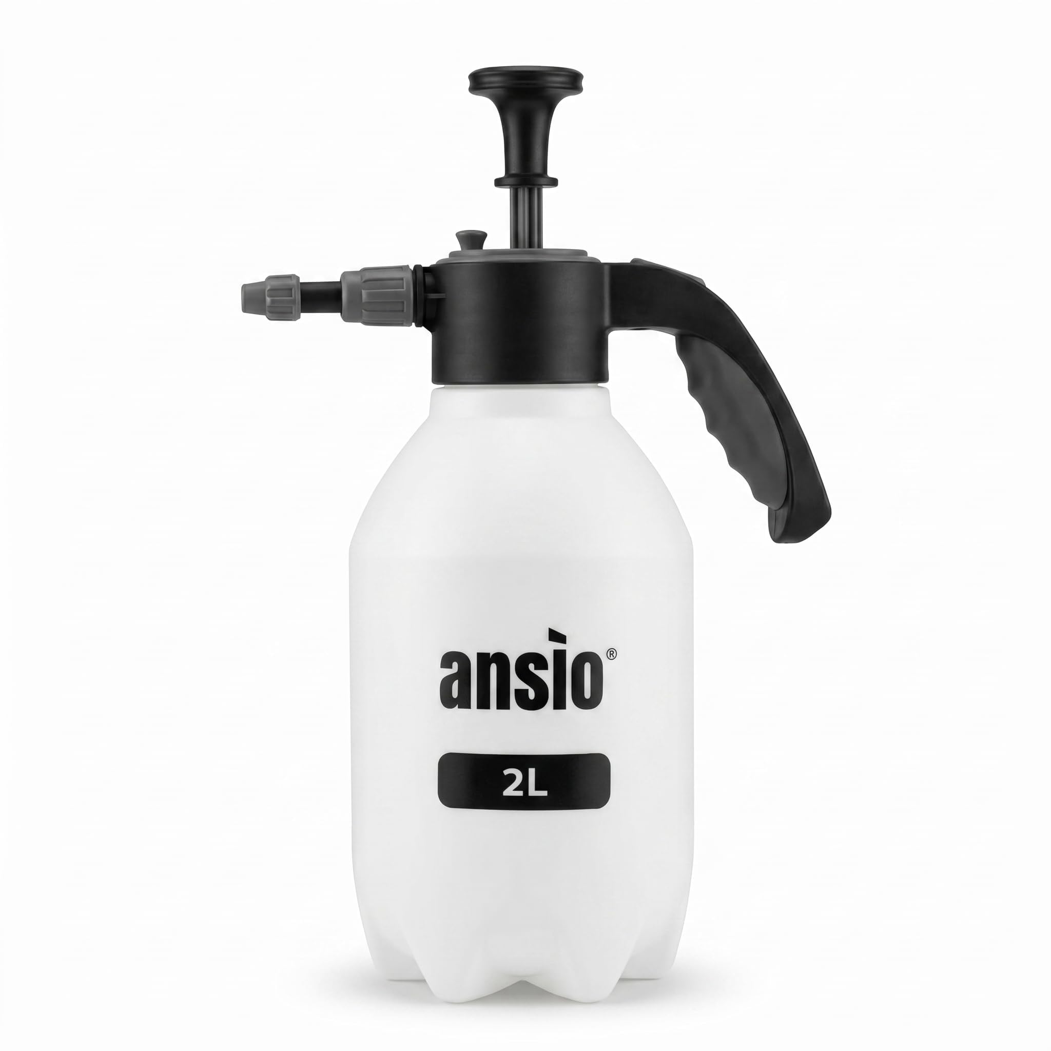 ANSIO® Garden Sprayer 2 litre White Pressure Sprayer Pump Action, Weed Killer, Water Pump Sprayer, Ideal with Pesticides, Insecticides, Fungicides