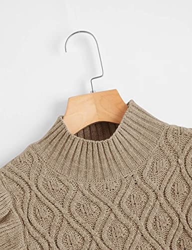 Missactiver Women’s Ruffle Armhole Solid Sweater Vest Casual Mock Neck Sleeveless Knitted Sweater Streetwear Khaki #TOP2