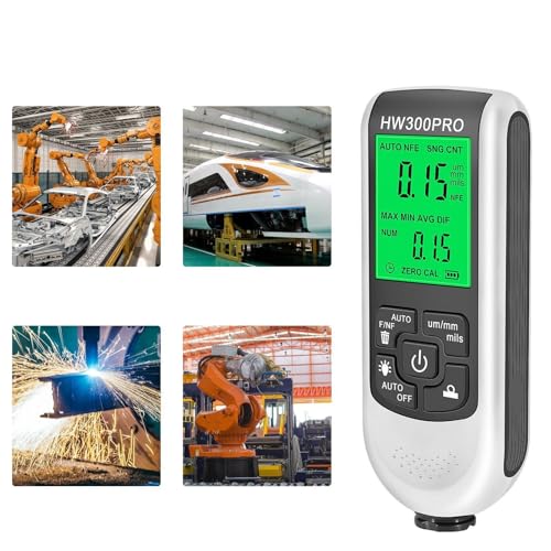 Image of Paint Thickness Gauge, HD Backlit Display Coating Thickness Meter