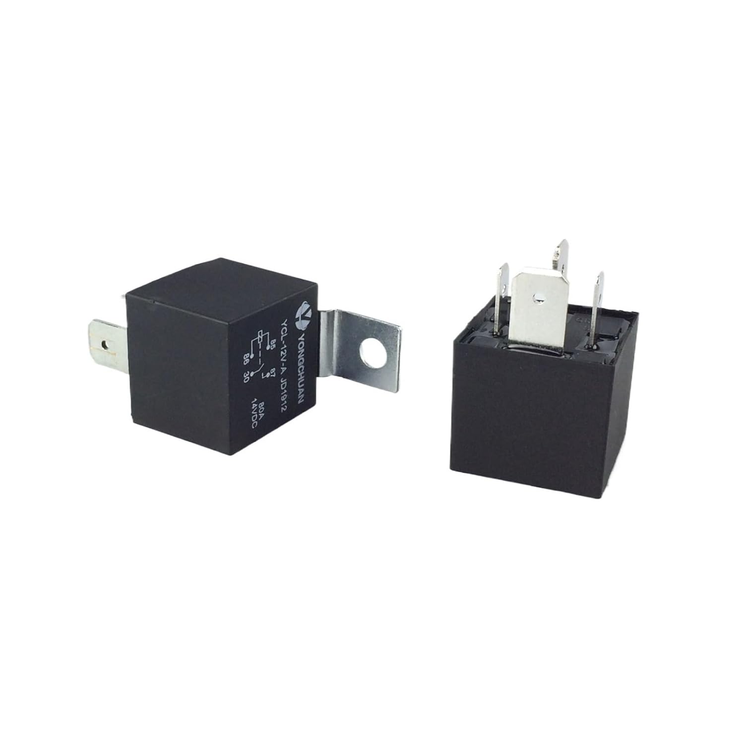 Relay 80A 4-pin 4-Wire JD1912 12V Cut Foot Long Wide Foot with Socket(12V Relay Cut Foot)