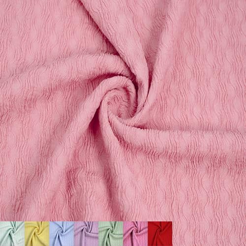 60" Wide-Crinkled Florence Textured-Polyester Spandex Stretch Fabric by the Yard-for Apparel, Accessories, Headbands, Drapery, Decorations, and DIY