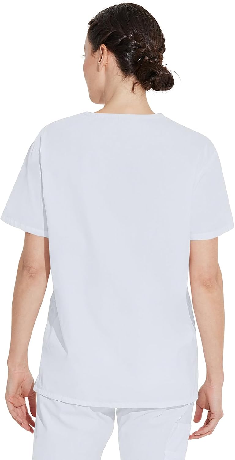 Dickies EDS Signature Scrubs for Women and Scrubs for Men, Unisex One Pocket V-Neck Top in Soft Brushed Poplin 83706