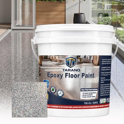 Tarano Epoxy Colored Sand Floor Paint for Concrete, Self-Leveling Coating