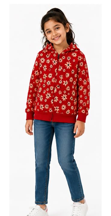Image of T2F Girls Cotton Hooded Neck Sweatshirt