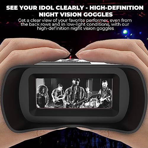 Image of WOSPORTS 4K Night Vision Goggles - 1315FT Detection, Dual Zoom (10X Optical + 8X Digital), 3 inch Screen, Rechargeable, 32GB TF Card - Perfect for Wildlife, Photo & Video, Black /White