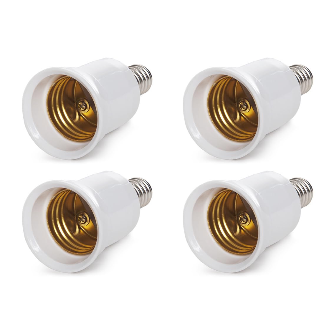 EVEHANGER E14 to E27 Screw Base Socket Holder | Light Bulb Converter Adapter for Led Halogen CFL Light | Bulb Holder (Pack of 4)