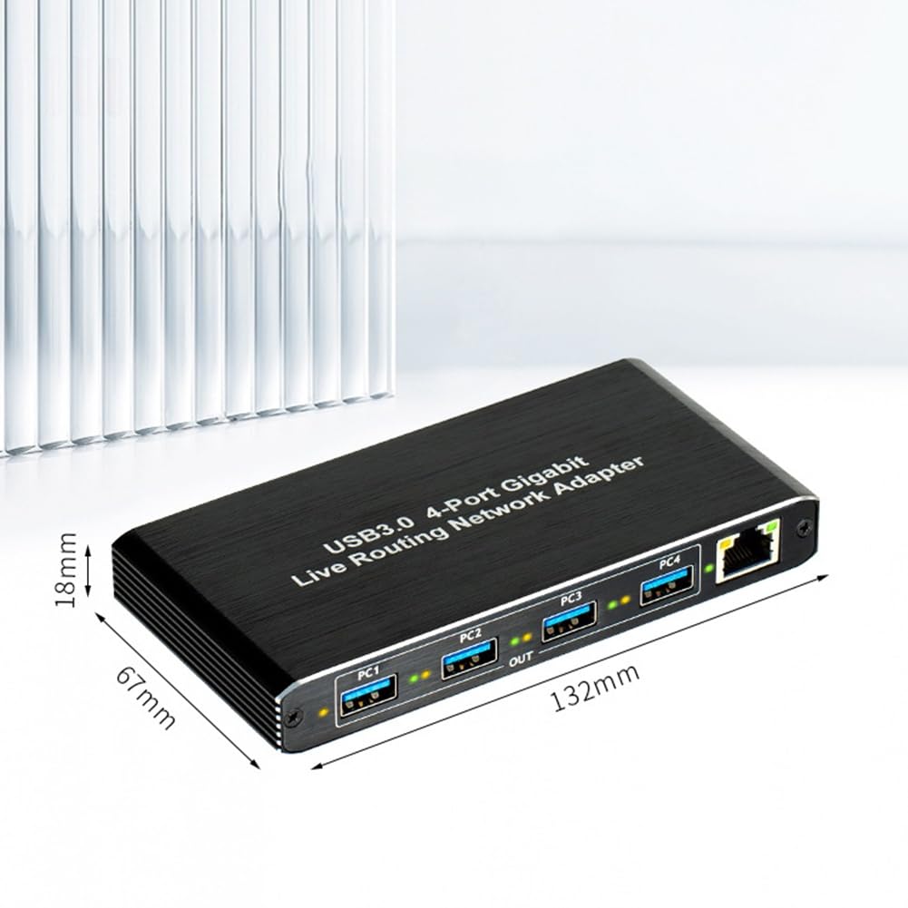 Adaptateur Réseau Gigabit USB 3.0 Plug and Play, sans Pilote, 4 Ports Gigabit RJ45, pour Ordinateurs et Équipements de Diffusion en Direct.