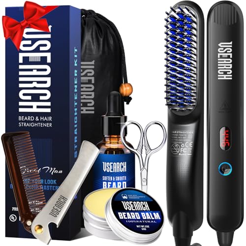 Vsearch Heated Beard Straightener Brush for Men