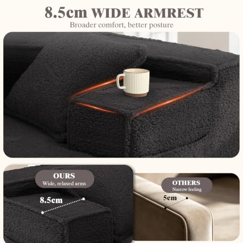 Sofá modular para salón pequeño COMHOMA convertible en cama de piel 8