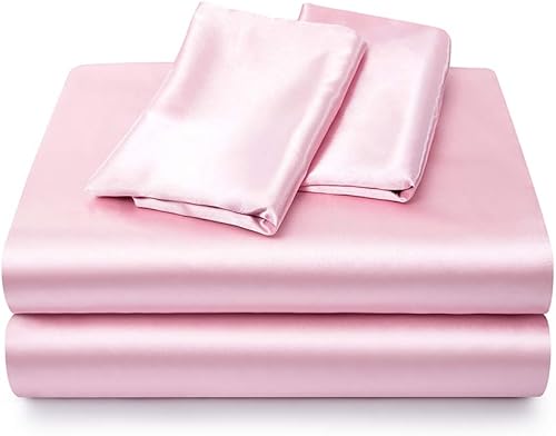 Miniatura 43 de Sábanas de satén tamaño King, sábanas de seda gris, juego de ropa de cama suave de 4 piezas con 1 sábana bajera de bolsillo profundo, 1 sábana Gris