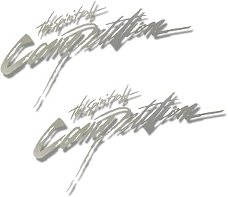 【2枚セット】Spirit of Competition 防水ステッカー【スピリットオブコンペティション】小サイズ(20cmX2枚組)×１６色選択【RALLI ART ラリーアート】互換品 (シルバー, 小サイズ)