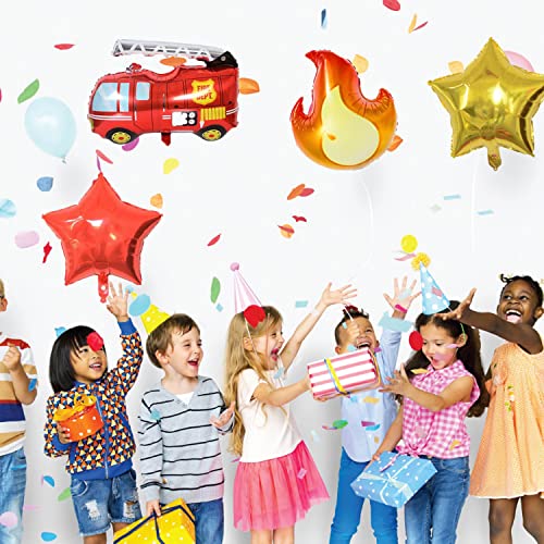 Fire Truck Birthday Party Supplies, 16 Balloon Decorations, Suitable For Fire Truck Rescue Themed Decorations, Children's Party Balloon Decorations, Etc #TOP3