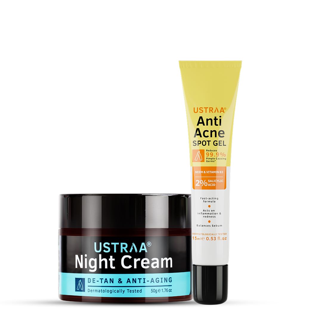 Ustraa Night Cream – De-Tan & Anti-ageing cream for Men – 50 g | Dermatologically Tested | No Mineral Oil & Anti-Acne Spot Gel-15 ml | Reduces…