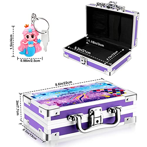 Image of JYPS Mermaid Pencil Case for Kids, Portable Lock Box with Handle and Keychain, Cute Mermaid School Supplies, Back to School Gift for Girls