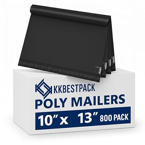 Miniatura 10 de KKBESTPACK 1000 bolsas de envío de polietileno para pequeñas empresas de 6 x 9, sobres de paquete autosellantes Negro -,Rosa, plateado,