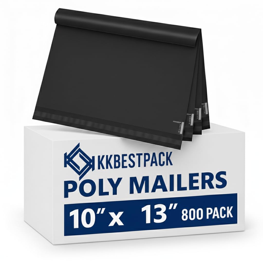 KKBESTPACK Black Poly Mailers 10x13 in, Shipping Bags, 800 Pcs