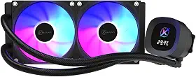 Water Cooler Kalkan Aura Digital 240mm Preto ARGB Display LCD para Monitoramento Bomba 2900 RPM Fans 120mm 71.4 CFM 2.25 mmH2O AMD AM5 Intel LGA1851 KLK00100