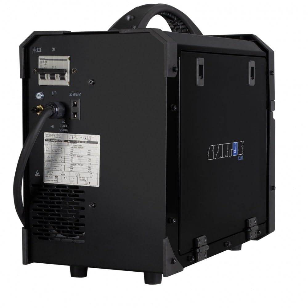 SPARTUS MIG MAG - Saldatrice a gas protettivo, 400 V, 250 A, inverter a doppio impulso per alluminio e acciaio, sinergica, azionamento a 4 rulli, EasyMIG 267 DP Bestschweissen.de