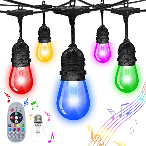 Fmix Outdoor String Lights Color Changing Patio Lights 24Ft Color Changing String Lights,15 Bulbs Rgb Outdoor String Lights，12V Low Voltage Waterproof Remote Outdoor Color Changing String Lights #TOP10