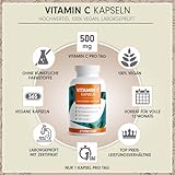 Vitamin C hochdosiert - 1095 Kapseln - 500 mg Vitamin C gepuffert - hochwertiges Calcium-Ascorbat optimal hochdosiert - laborgeprüft mit Zertifikat - 100% vegan