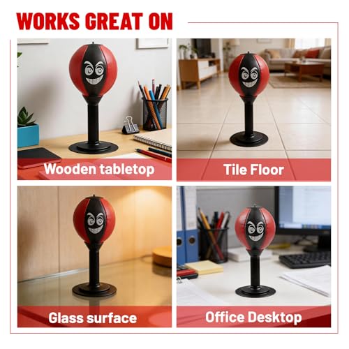 Jegxemt Desktop Punching Bag with Suction Cup Base, Steel Spring Boxing Ball for Office & Home Stress Relief & Fun Exercise for Adults & Kids Ideal Gift for Coworkers Friends by Jegxemt - Image 5