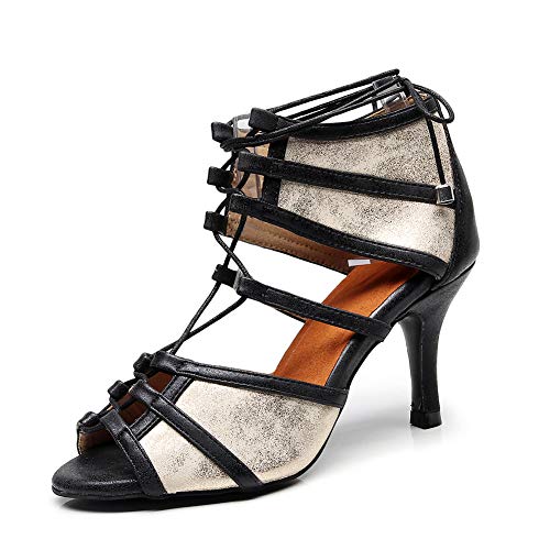 SWDZM Zapatos de Baile Latino para Mujer, Sandalias de Fiesta Banquete, Suela...