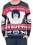 Ripple Junction Bob's Burgers Tina All I Want for Xmas is Butts Christmas Sweater (Adult X-Large)