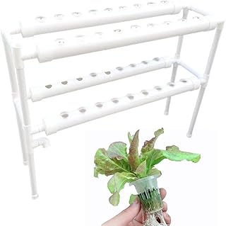 Hydroponic System Hydroponic Grow Kit Erdlose Pflanzenanbau-Systeme 36 Pflanzenplätze 4 Schicht Pflanzen Gemüse Hydrokultur für Haus Balkon Garten Balkongemüse (2 Lagen mit 36 Löchern)
