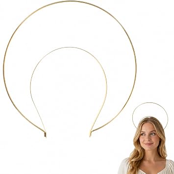Gadpiparty Halo Headband, Angel Halo, Golden Decorative Hairband for Girls Lightweight Delicate Hair Hoop Party Headband Comfortable Photo Prop Hair Accessory