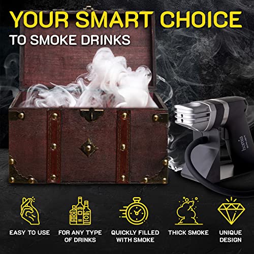 Kit de defumador de coquetel - Kit de defumador de uísque - Infusor de fumaça PRO - Caixa para fumar