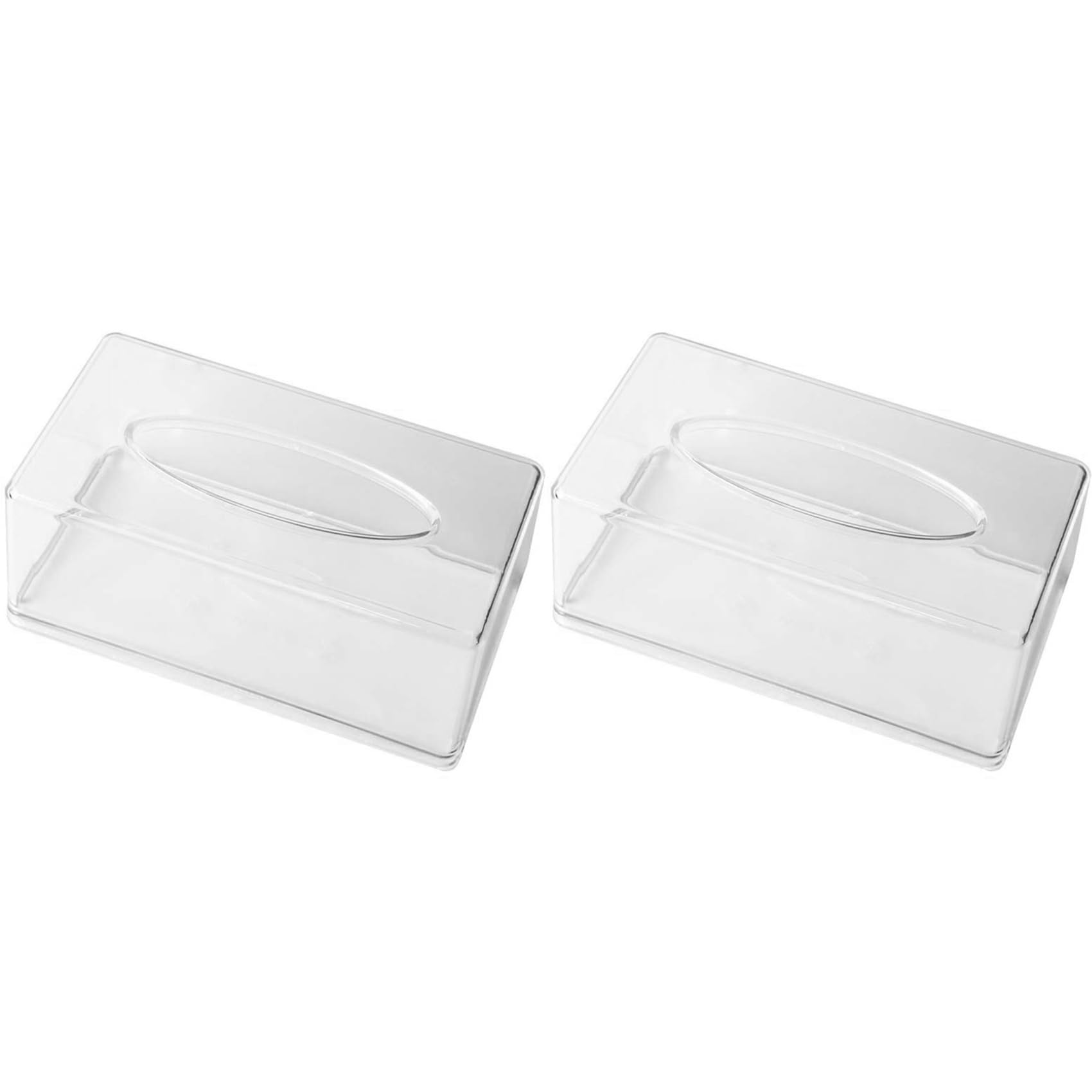 Aundhegrtt 2X Acrylic Tissue Box Rectangular Transparent Tissue Box for, Home Bathroom Restaurant Lavatory Occasions