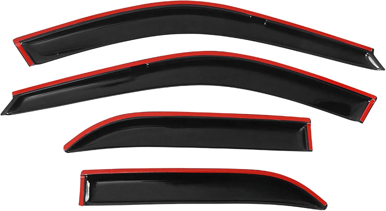 EVPROXP Window Visor Rain Guard Shade Compatible with 1992-1995 Civic 4Door, Side Window Vent Deflector, Dark Smoke Tinted, JDM Tape On Style, White Spoon