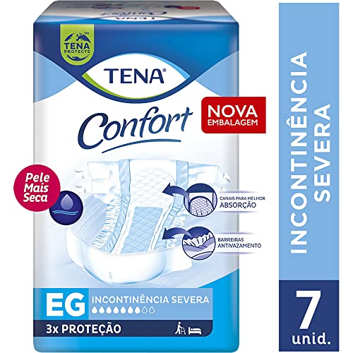 Tena Confort, Fralda Geriátrica para Incontinência Urinária, EG - 7 unidades
